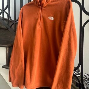 Men’s North Face Orange Fleece Pullover Size M